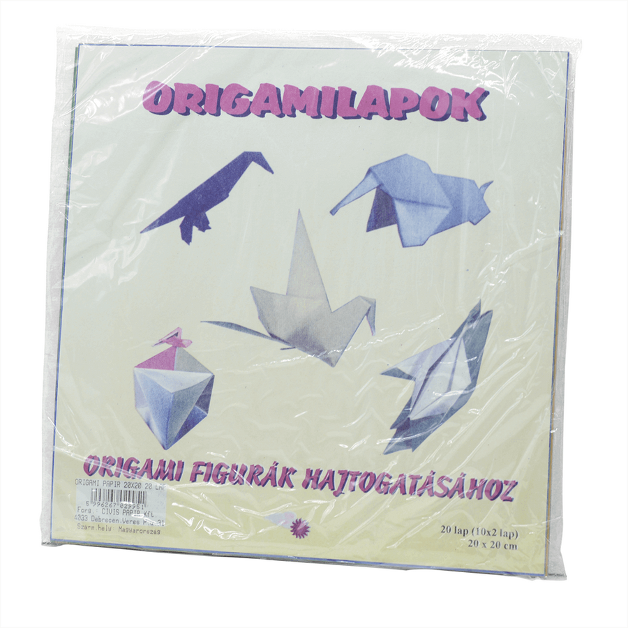Origami papír, 20x20 cm, 20 lap